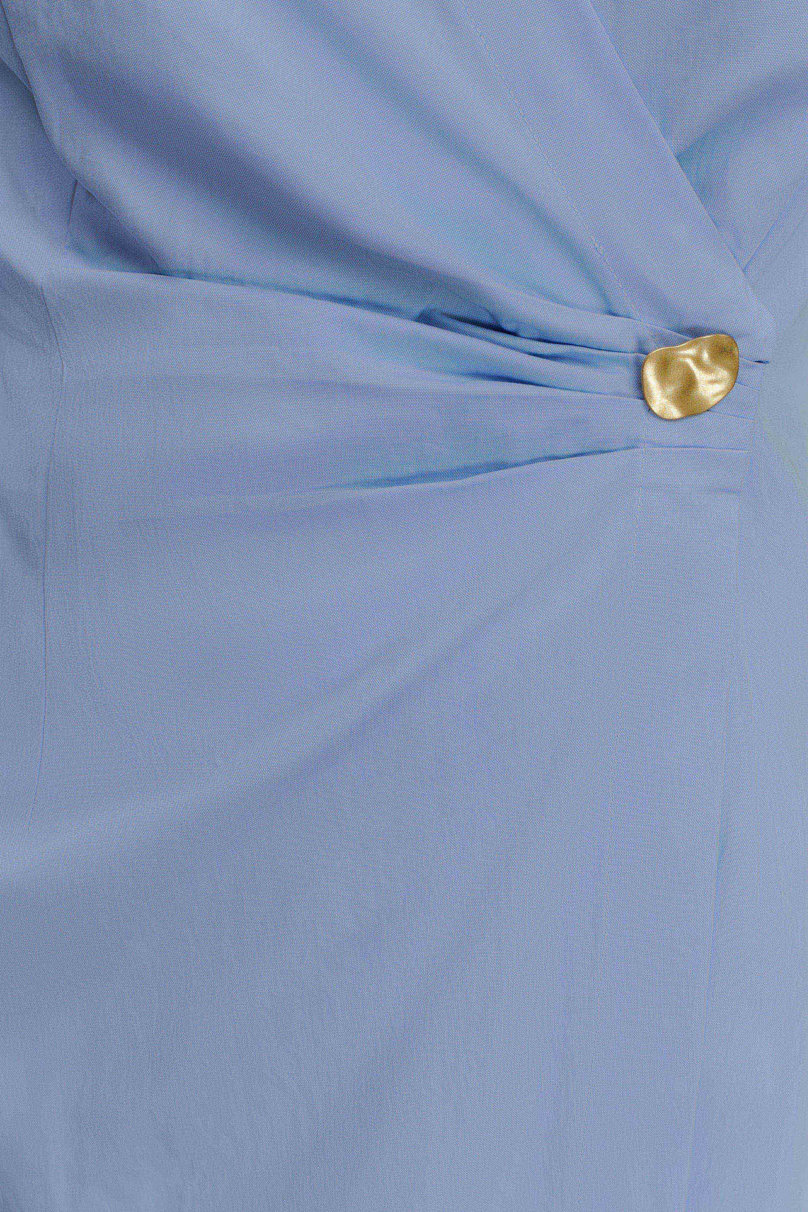 Mikaila Asymmetric Shirt Dress Blue