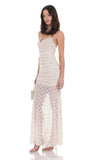 Lace Ruched Mermaid Dress in White
