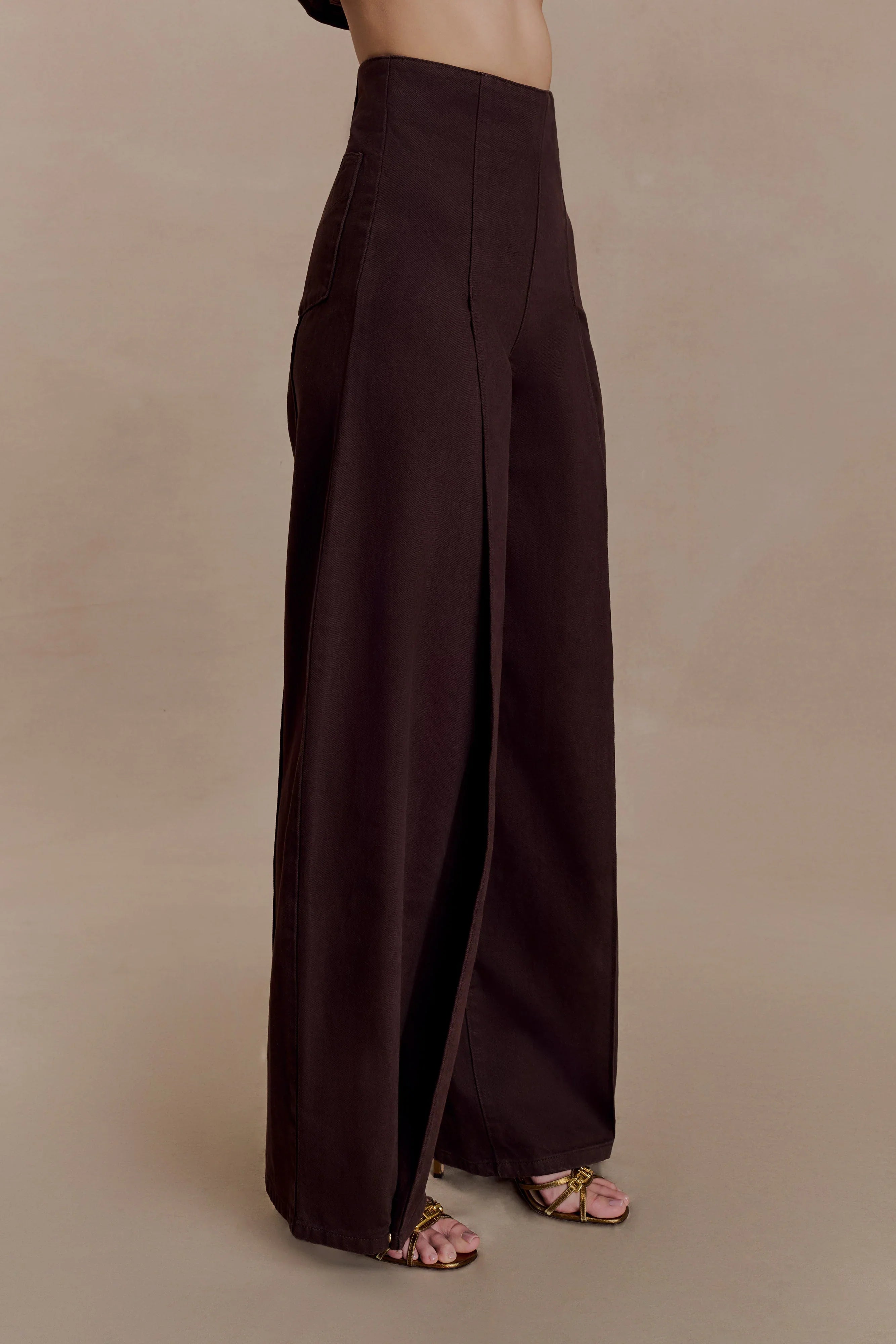 Beatrix High Rise Denim Jeans Chocolate