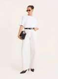 White High Waist Straight Leg Jeans