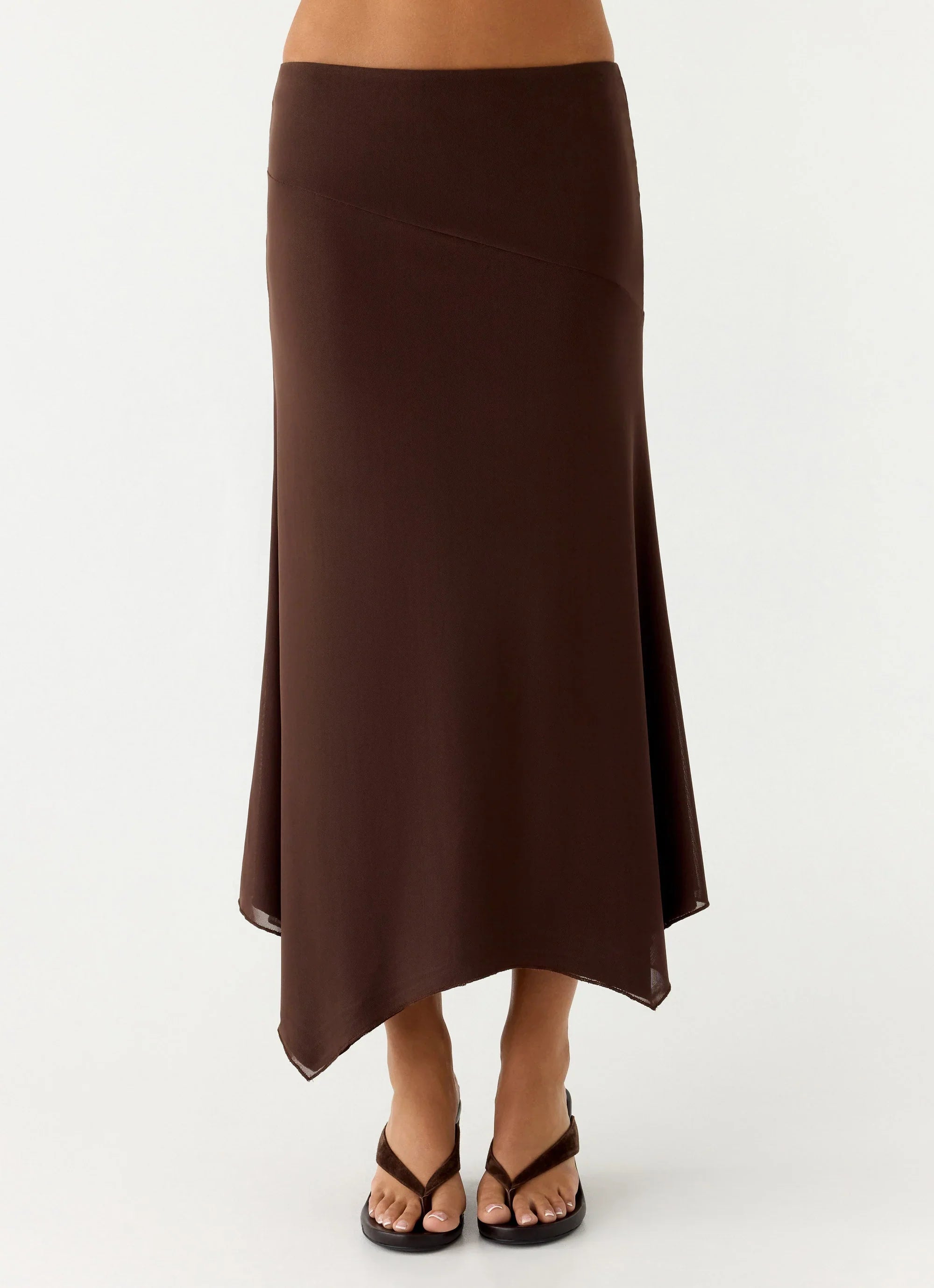 Kerrie Hanky Midi Skirt Chocolate
