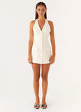 Mira Halter Neck Mini Dress Ivory