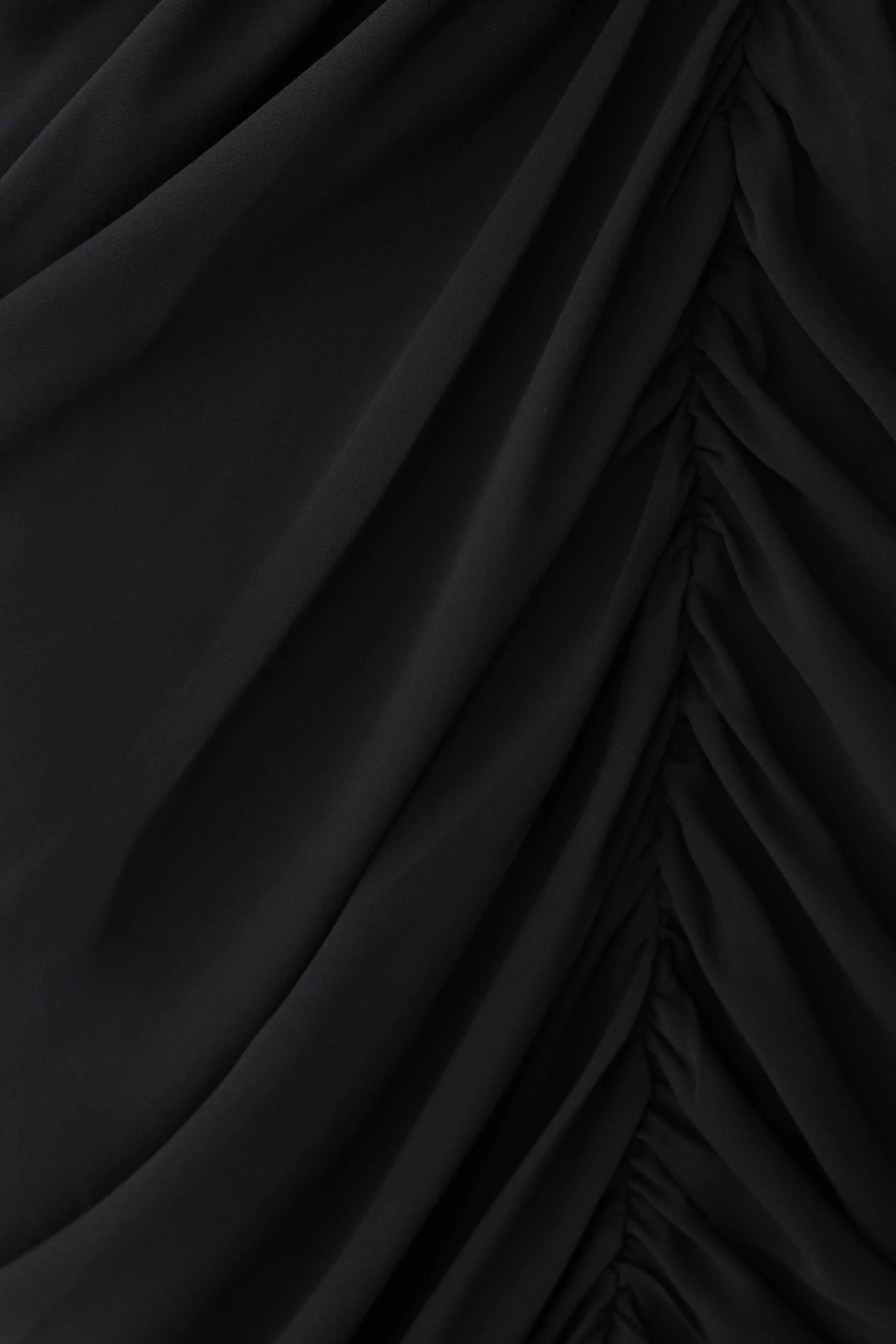 Micaela Chiffon Gathered Maxi Dress Black
