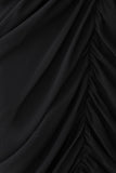 Micaela Chiffon Gathered Maxi Dress Black