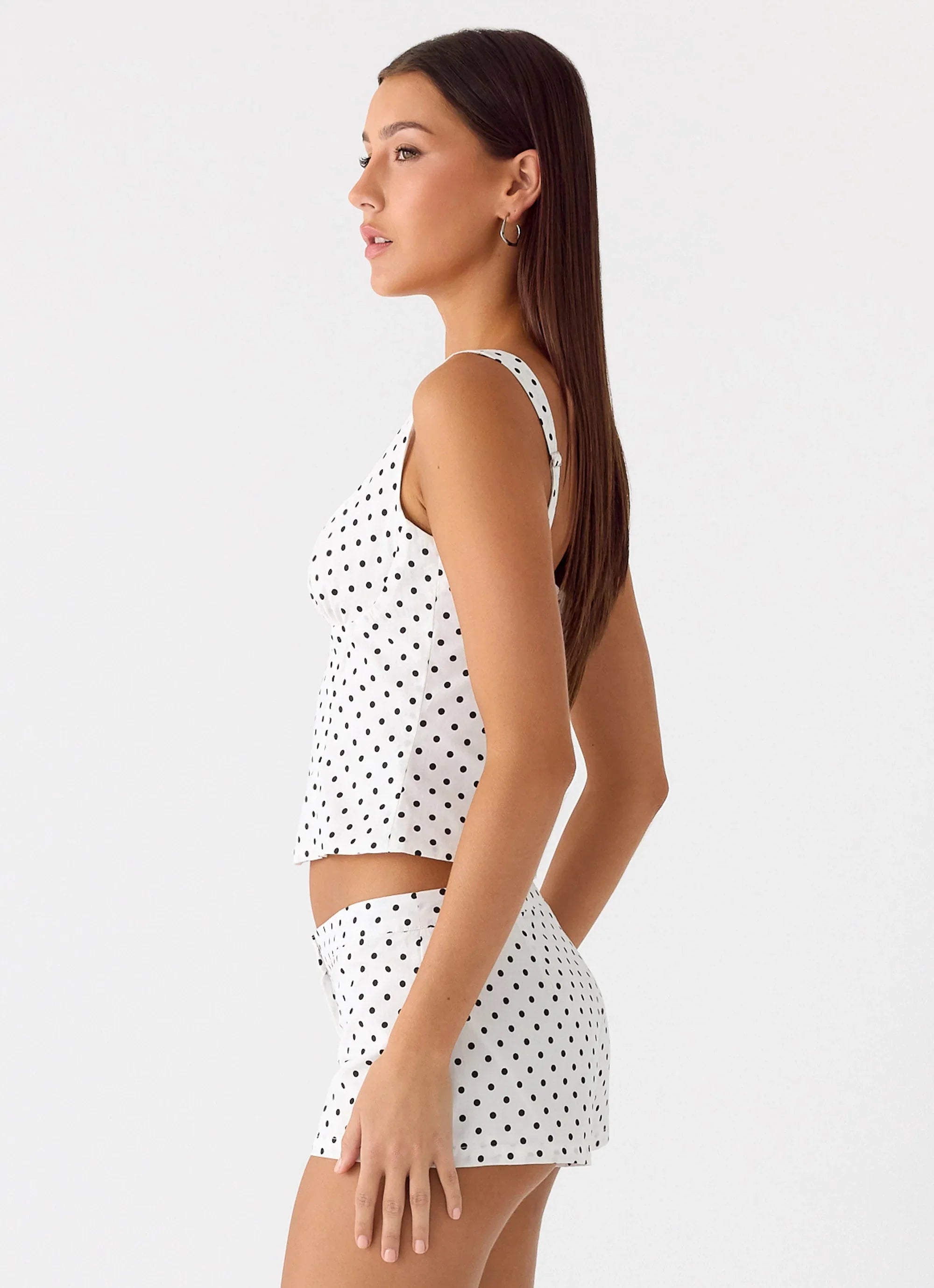Coastline Bustier Top White Polka Dot