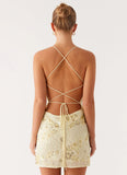 Vietta Sequin Cami Micro Mini Dress Yellow