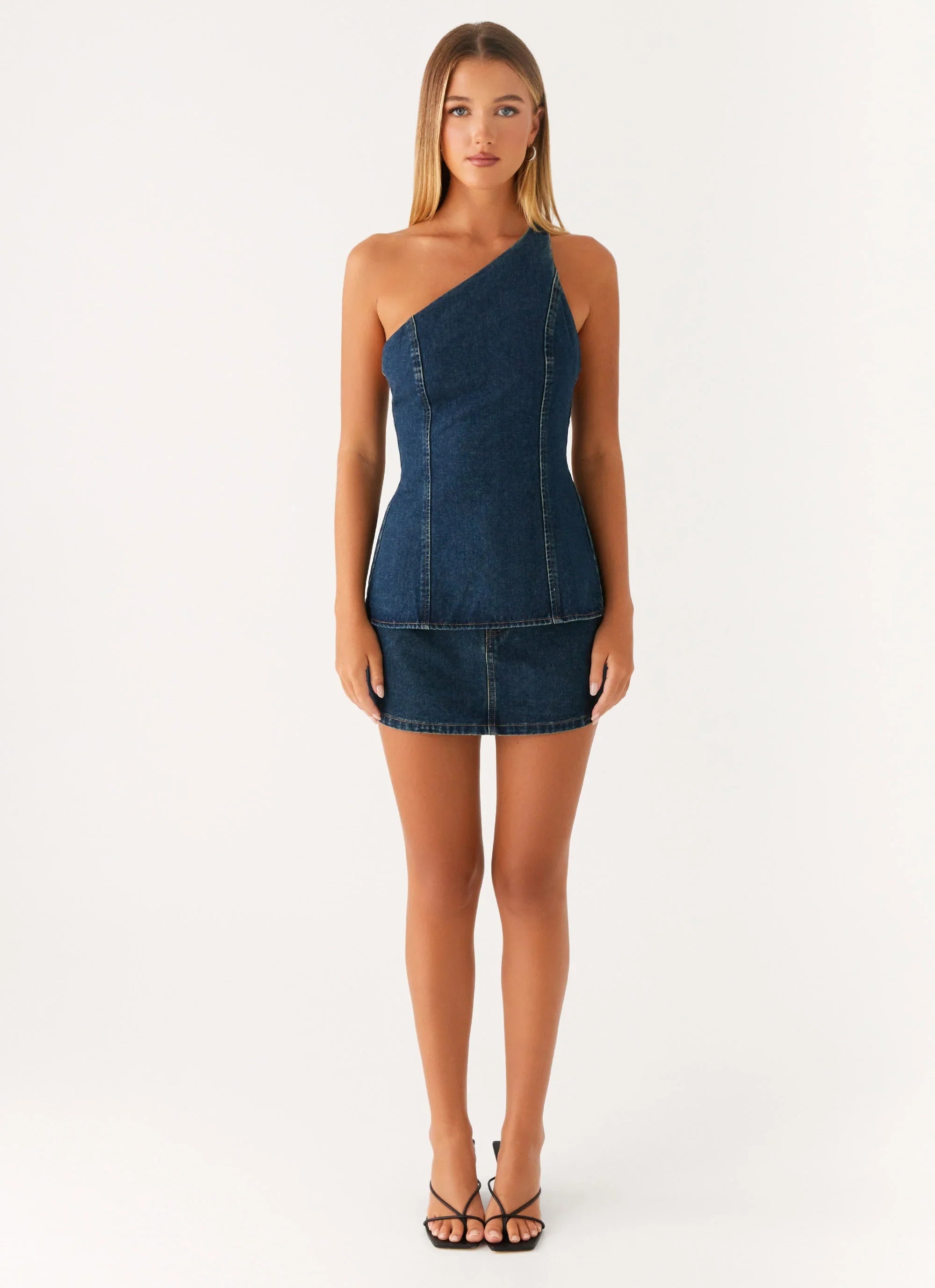Maysa Denim Top Washed Denim