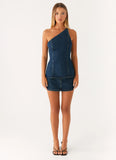 Maysa Denim Top Washed Denim