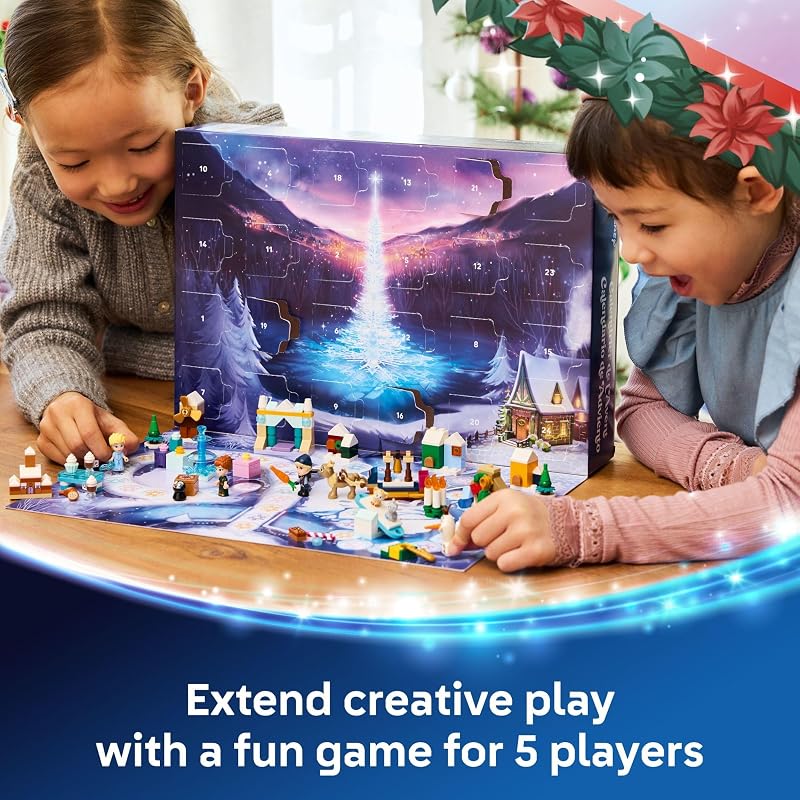 LEGO Disney Frozen Advent Calendar 2025 Kids Toy Holiday Countdown Playset for Boys Girls Ages 5 Ana Elsa Minidolls Buildable Surprises Disney Princess Gift for Christmas 43273