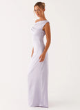 Heart Of Glass Satin Maxi Dress Lilac