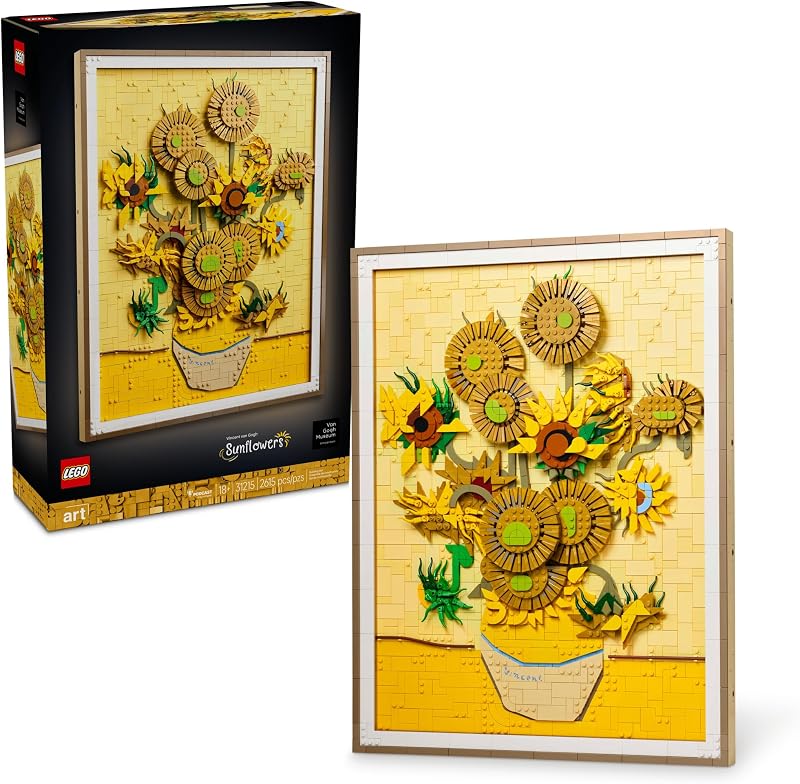 LEGO Art Vincent Van Gogh Sunflowers Building Set for Adults Home Decor Idea Brick Built Painting Gift for Birthdays 31215