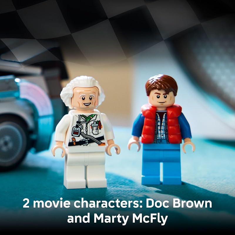 LEGO Speed Champions Time Machine from Back to The Future Building Toy for Kids Pretend Play Display Car Toy W 2 Build Modes for Boys Girls Ages 9 Gift for Birthdays 77256