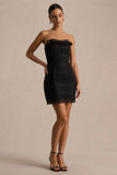 Kerry Black Lace Bandeau Mini Dress With Bow Detail