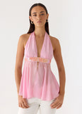Put It Straight Beaded Sequin Top Baby Pink