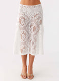Virelle Lace Midi Skirt Ivory