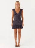 Acacia Mini Dress Black Polkadot