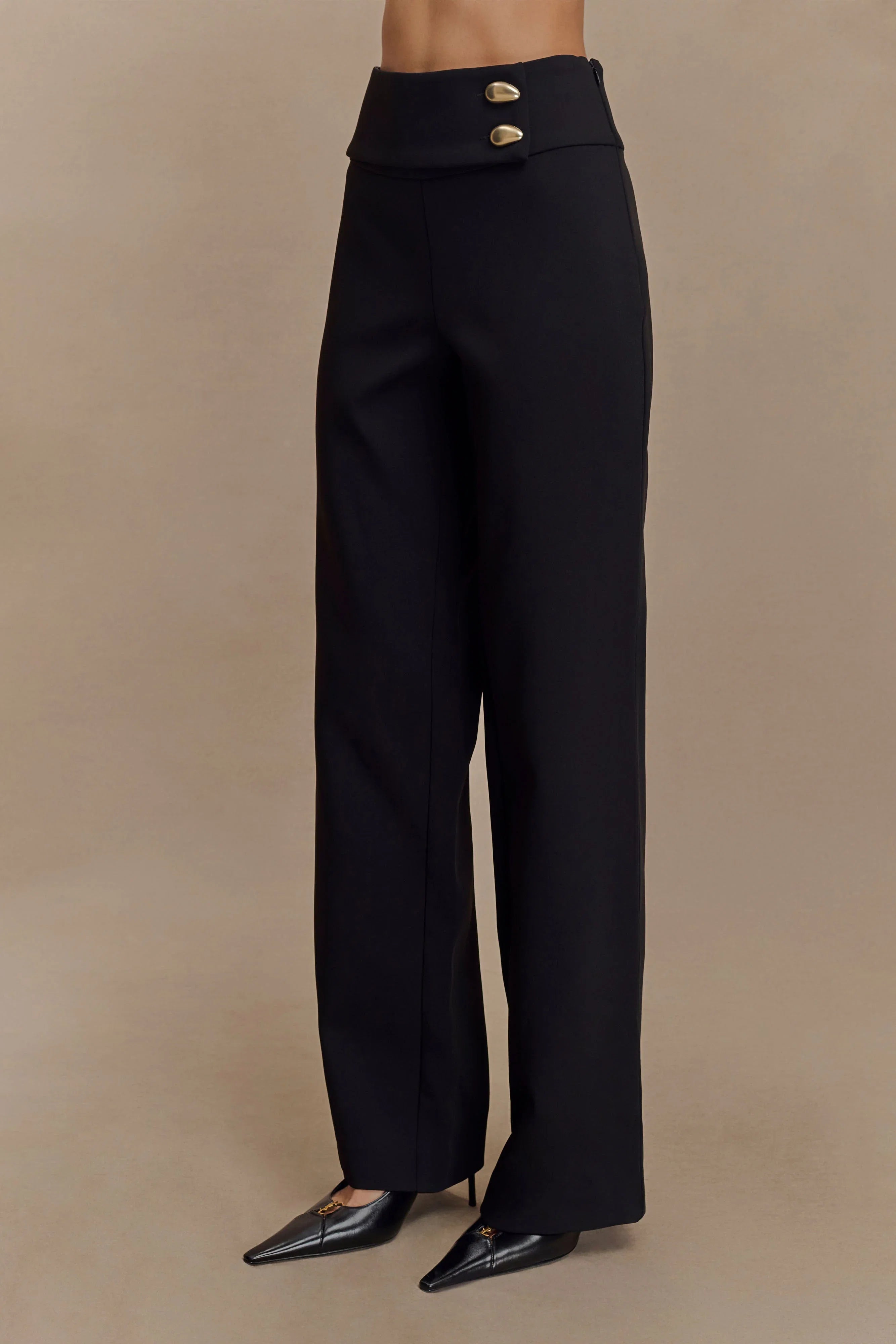 Lindie Straight Leg Suiting Pants Black