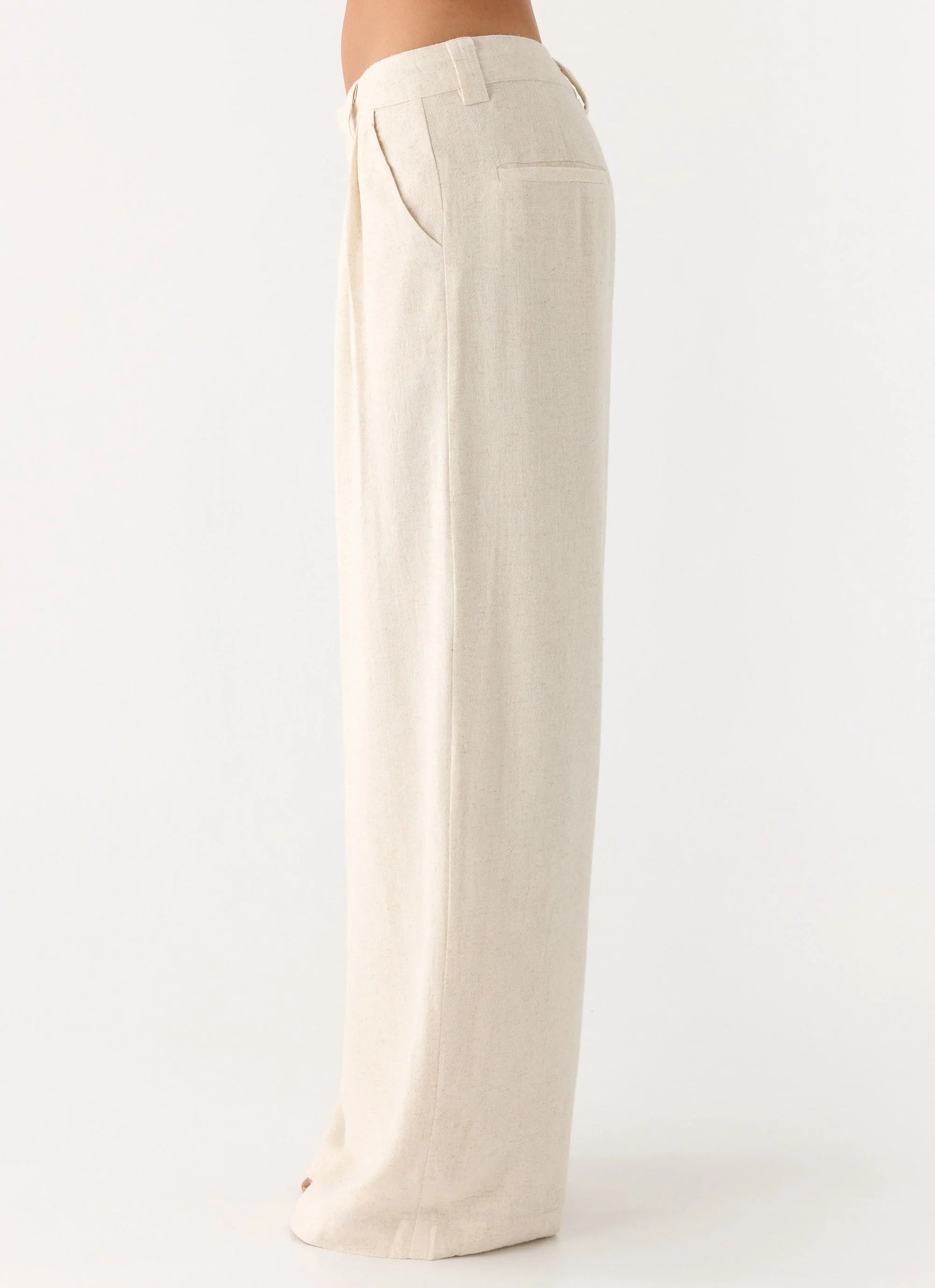 Delong Low Rise Linen Pants Oatmeal