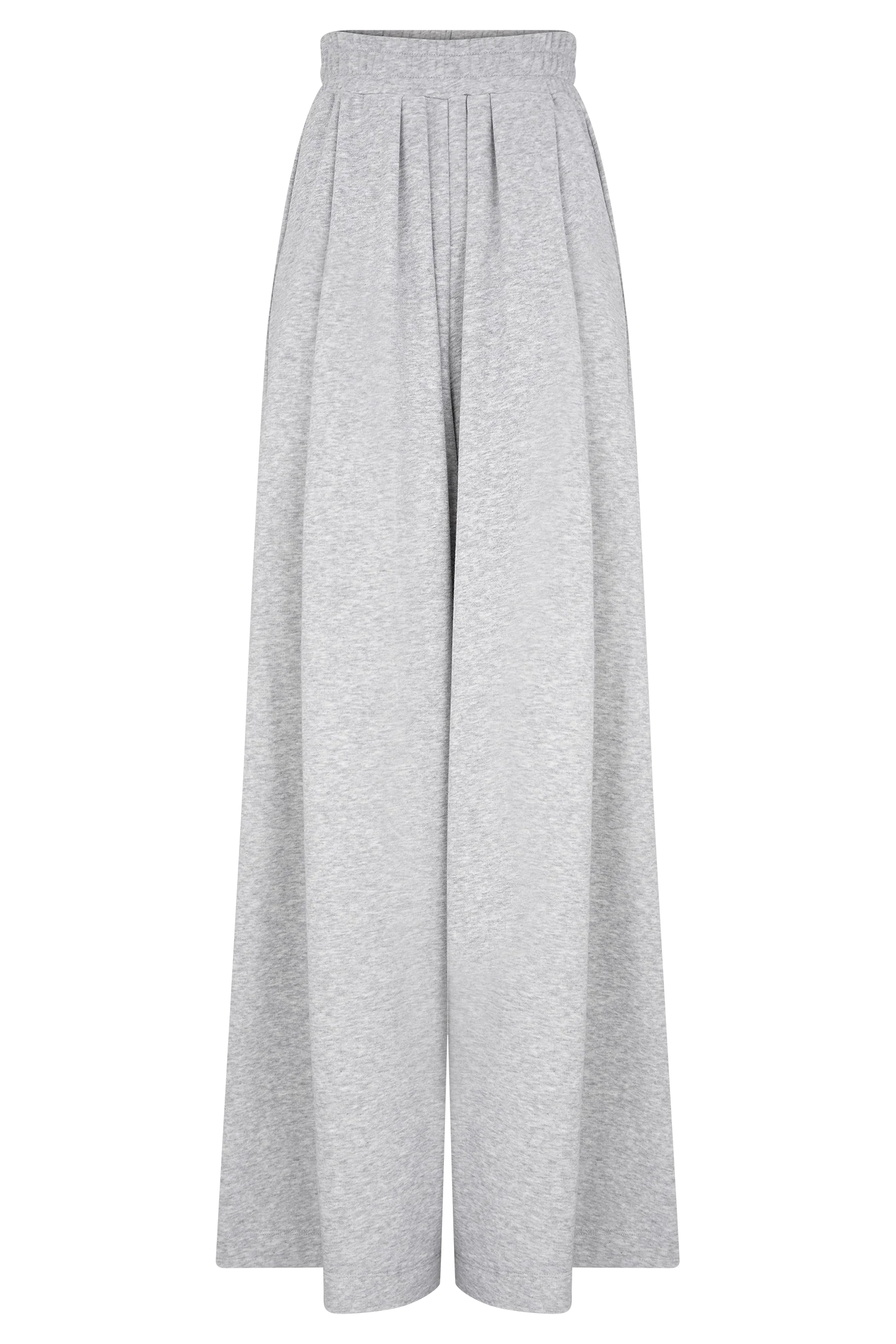Aspen Gathered Wide Leg Jogger Light Grey Marle