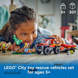 LEGO City 4x4 Fire Truck with Rescue Boat Building Toy for Boys Girls Ages 5 Gift for Birthdays Truck Toy W 3 Minifigures 60412