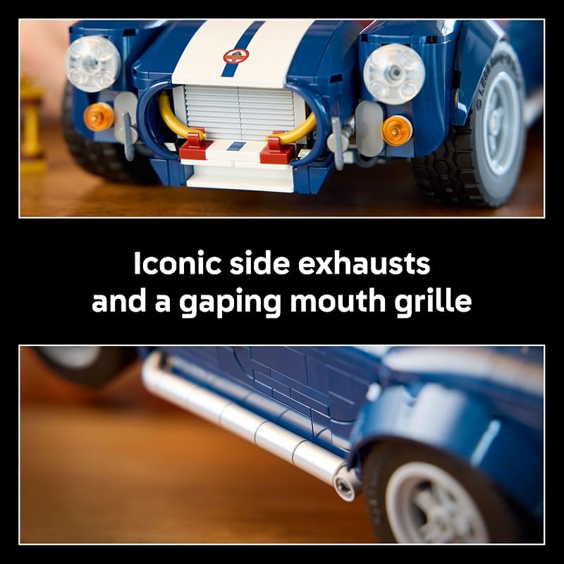LEGO Icons Shelby Cobra 427 S C Car Building Set for Adults Bedroom Office or Book Shelf Decor for Sports Car Fans Ages 18 Gift Idea for Birthdays 10357