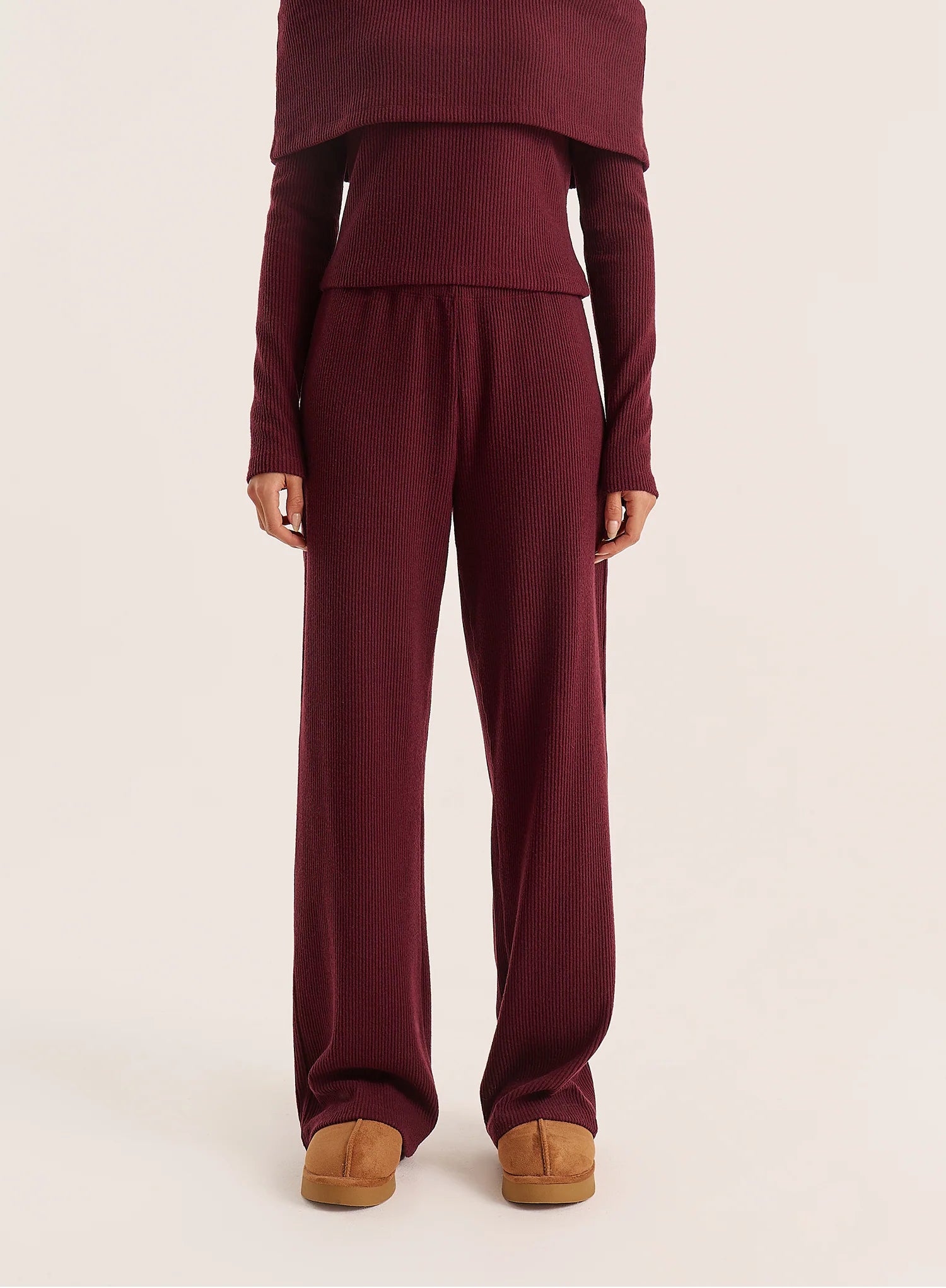 Dark Red Knitted Trousers