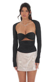 Two Piece Cutout Top in Black