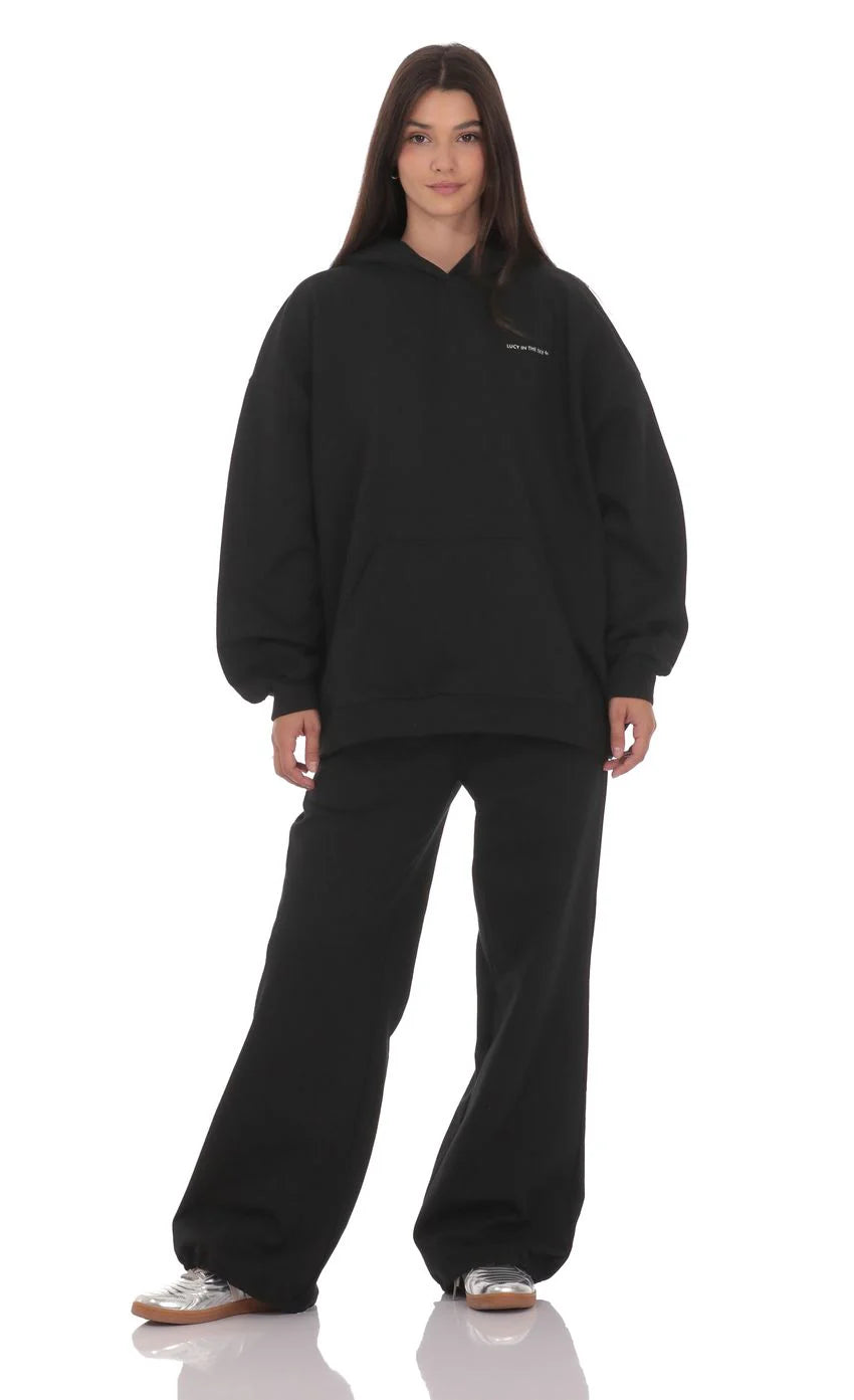 Oversized Lucy Hoodie in Black