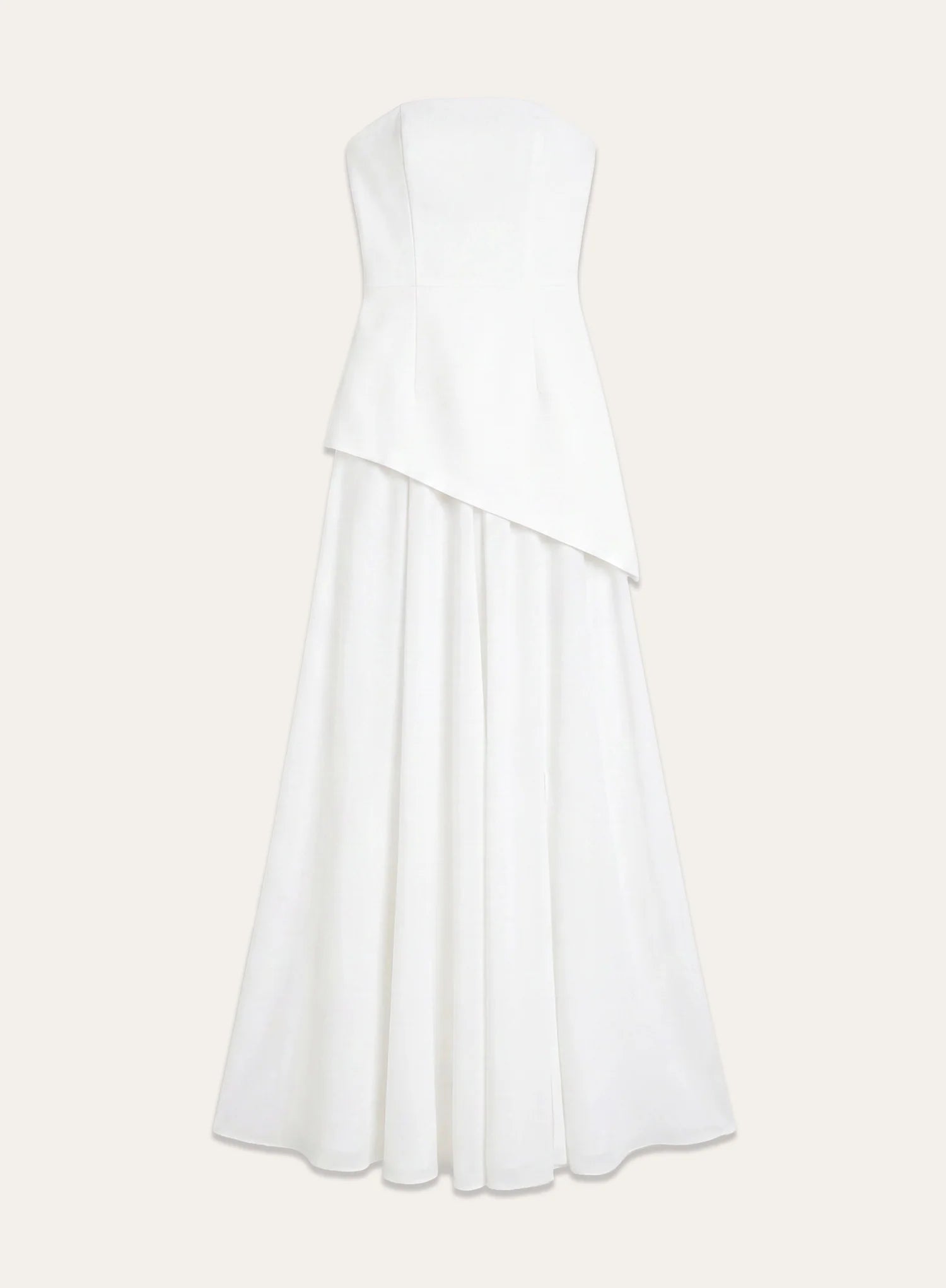 White Bandeau Asymmentric Detail Maxi Dress