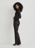 Black Lace Long Sleeve Bust Detail Top