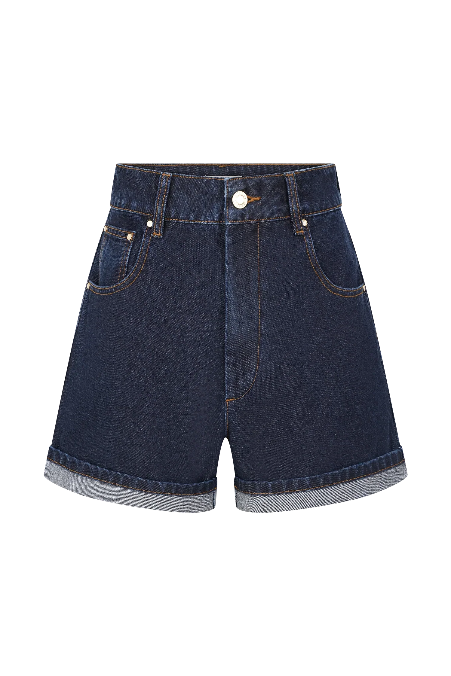 Carlene Cuffed Denim Shorts Indigo Blue