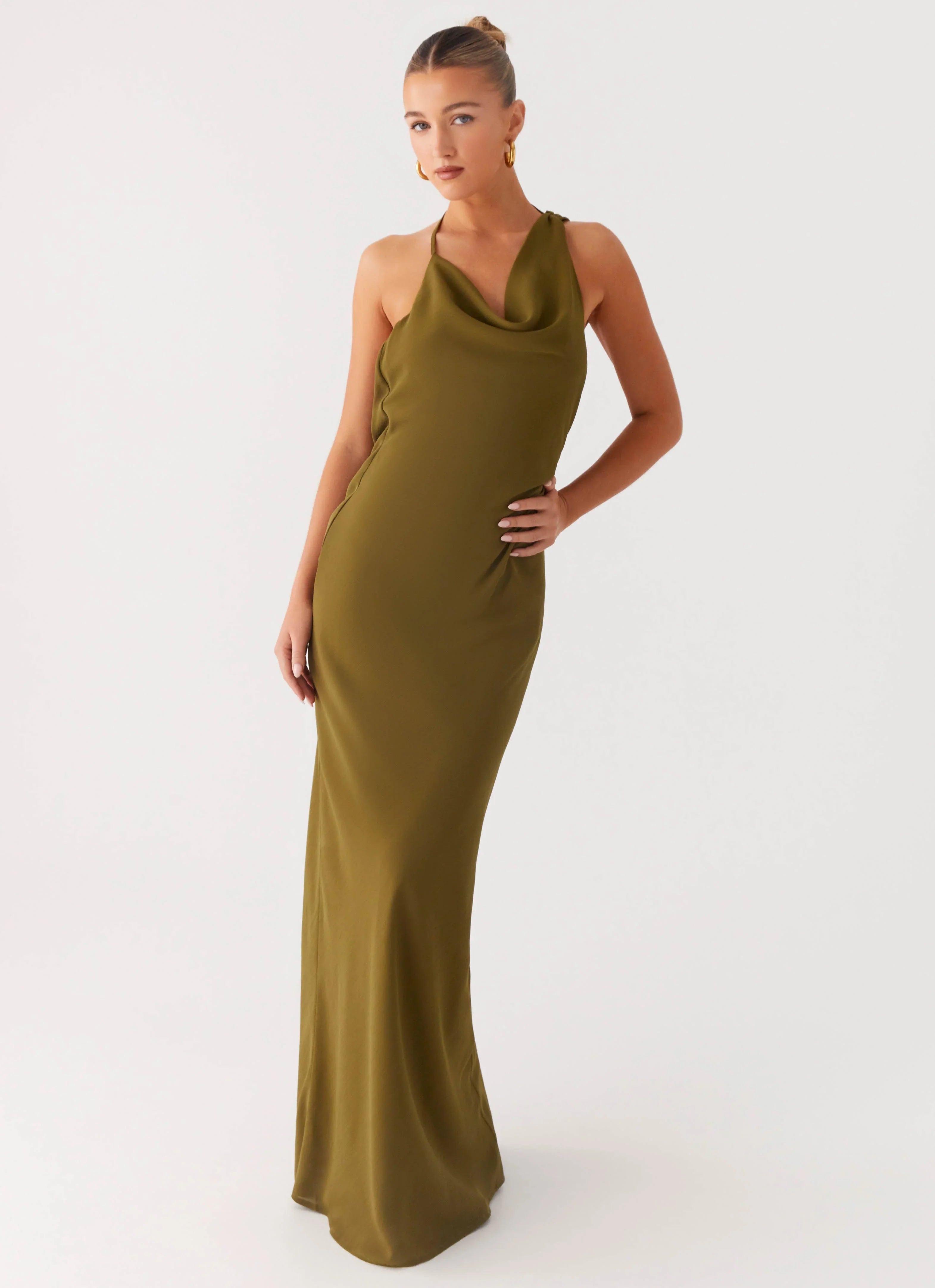 Opal Glow Maxi Dress Khaki