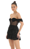 Sequin Corset Dress in Black