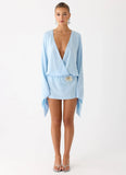 Junia Long Sleeve Mini Dress Pale Blue