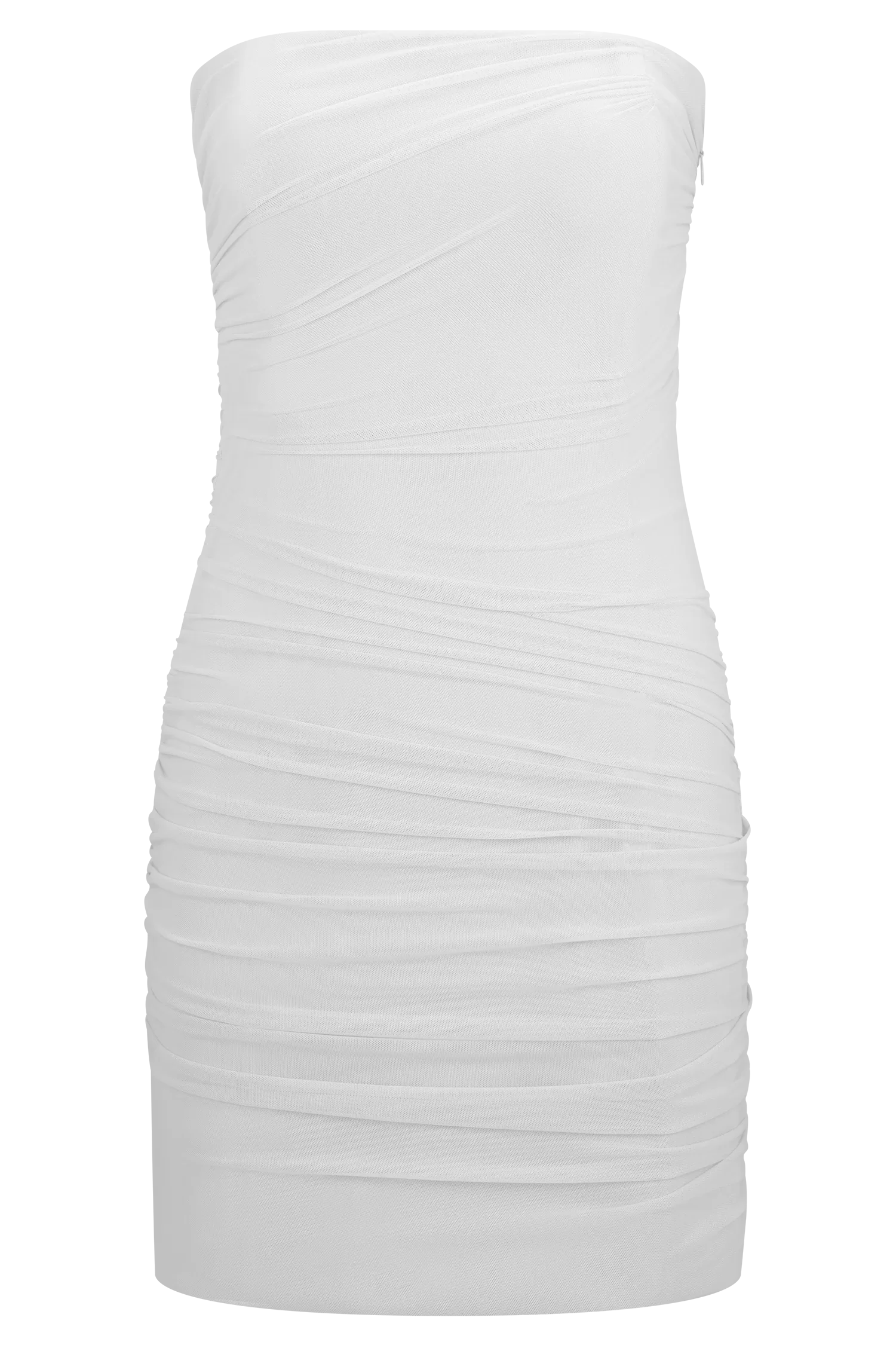 Jianna Strapless Mesh Mini Dress White