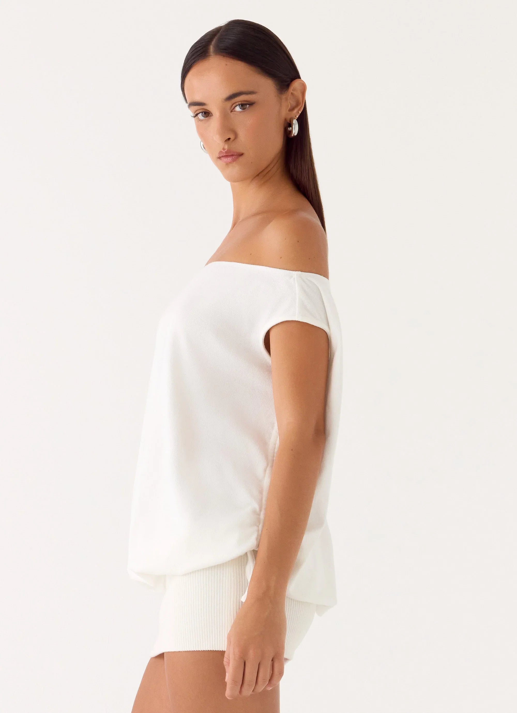 Leighken Knit Mini Dress White