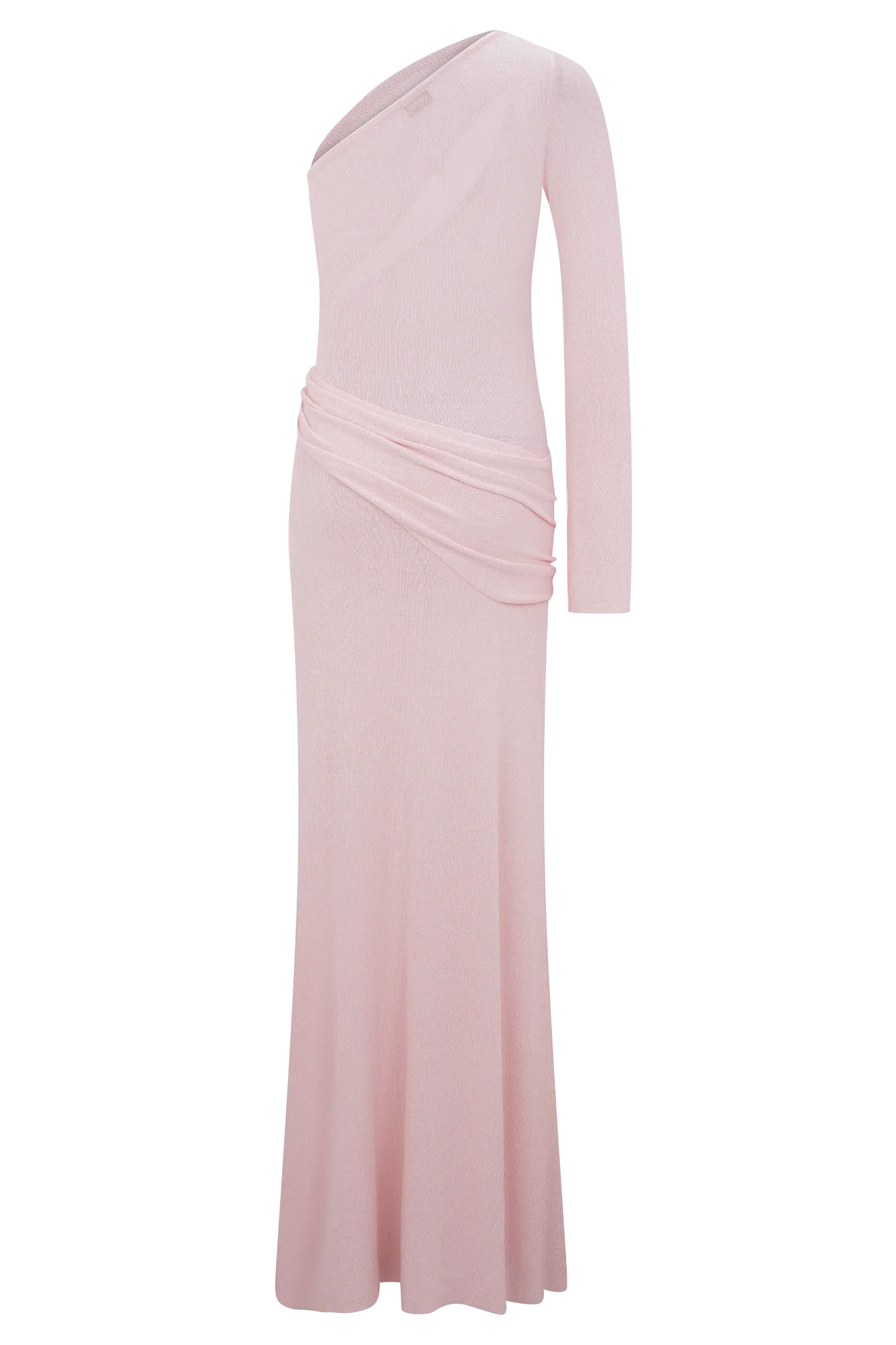 Alexius One Shoulder Knit Maxi Dress Dusty Pink