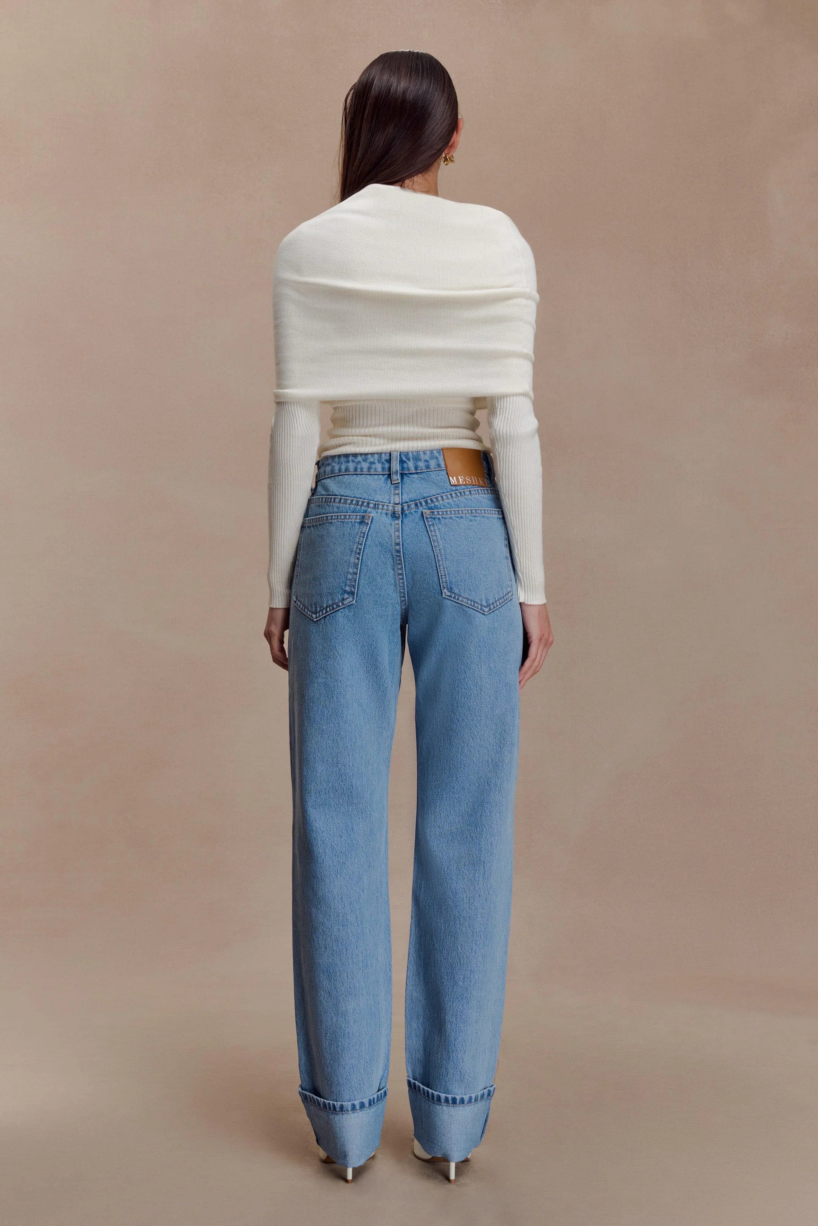 Kirralee Straight Leg Cuffed Jeans Classic Blue