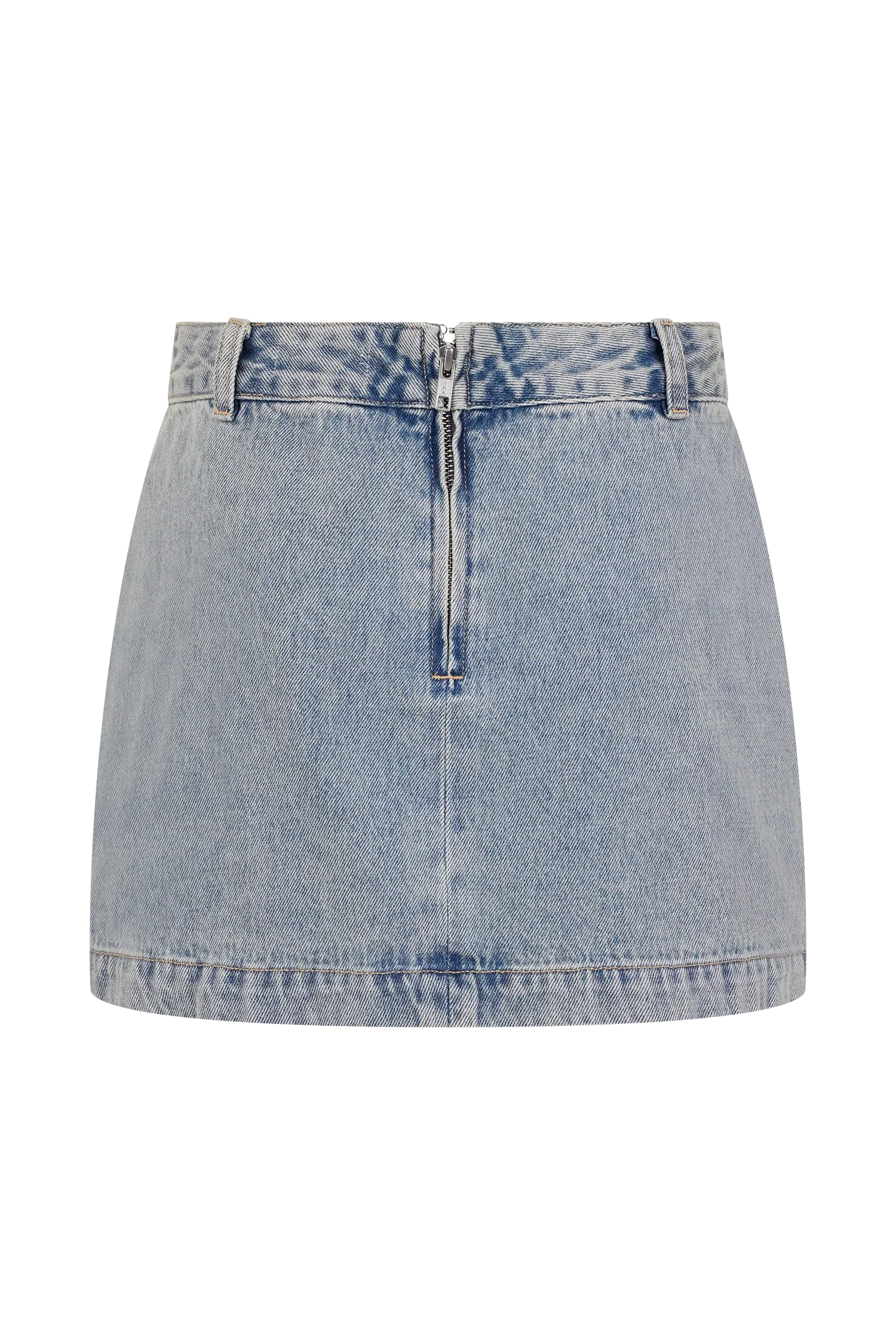 Alessia Embroidered Denim Mini Skirt Light Vintage