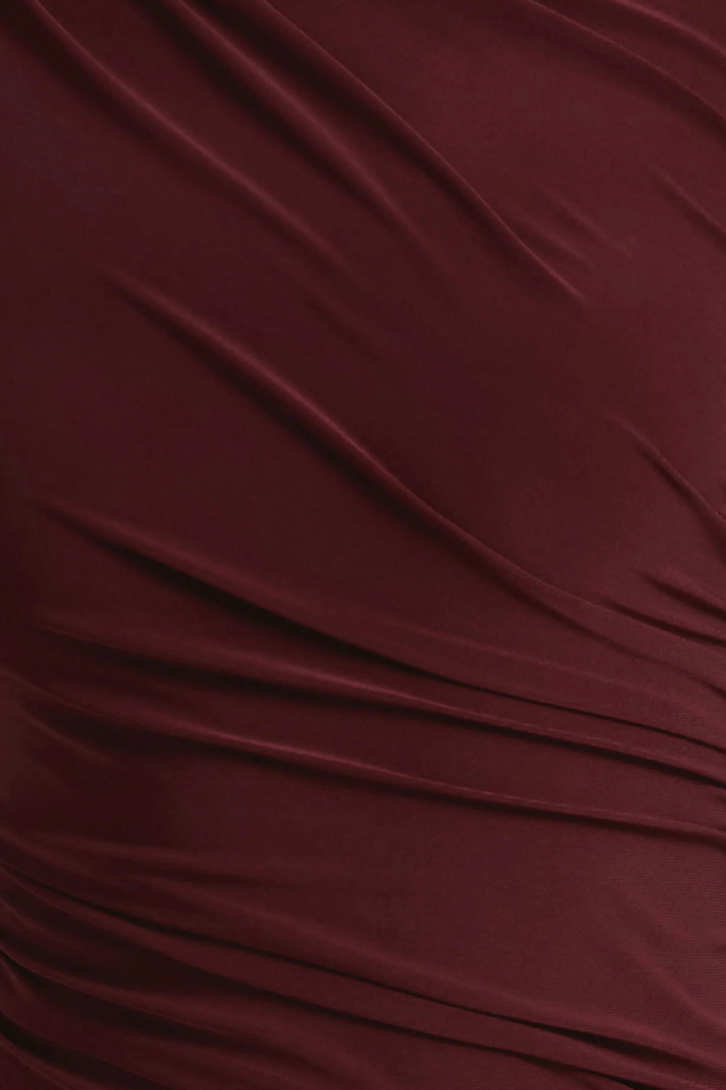 Hespera Port High Neck Long Sleeve Gathered Maxi Dress