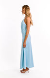 Chevelle Light Blue Halter Maxi dress