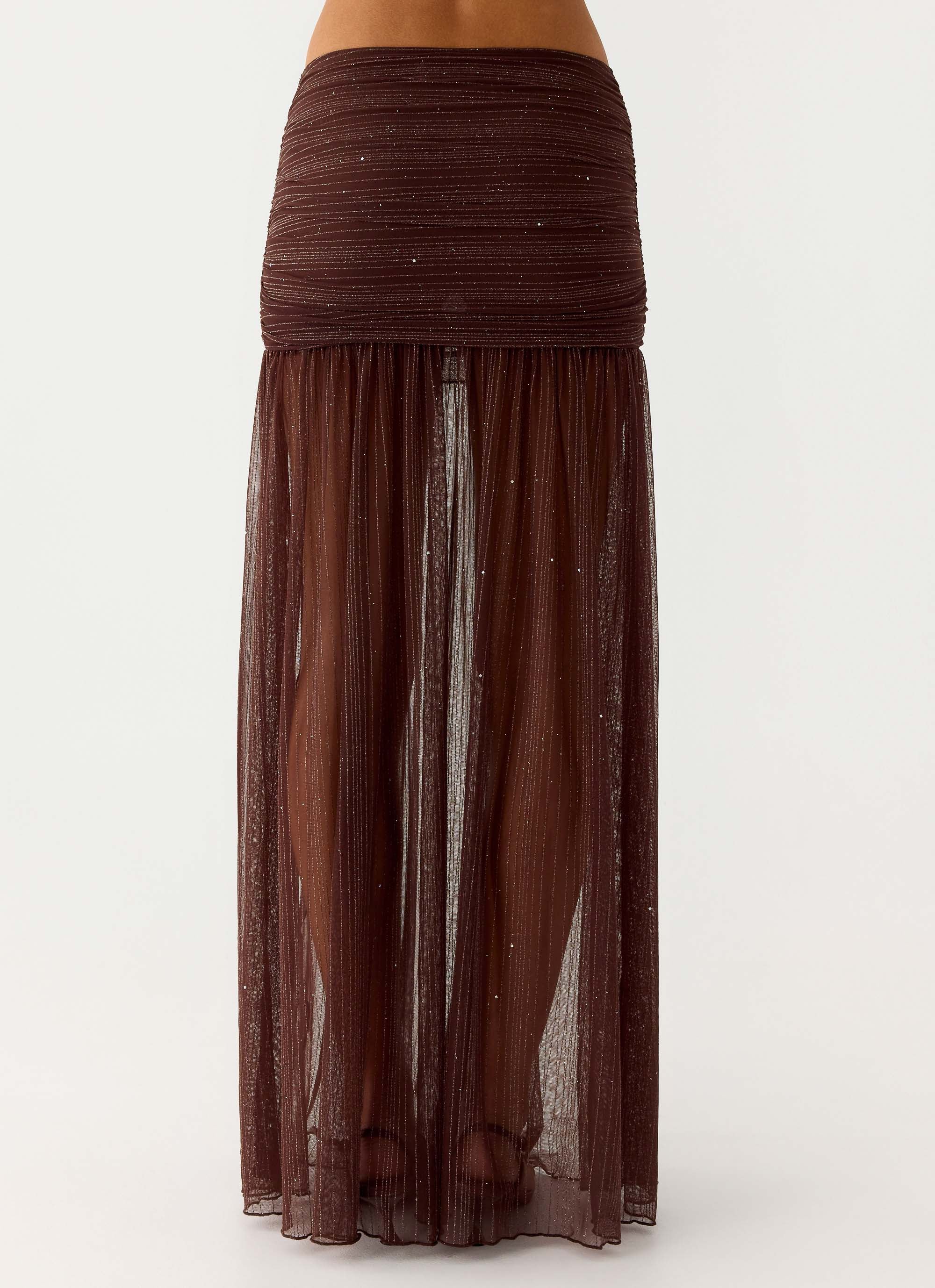 Sparkling Night Maxi Skirt Chocolate