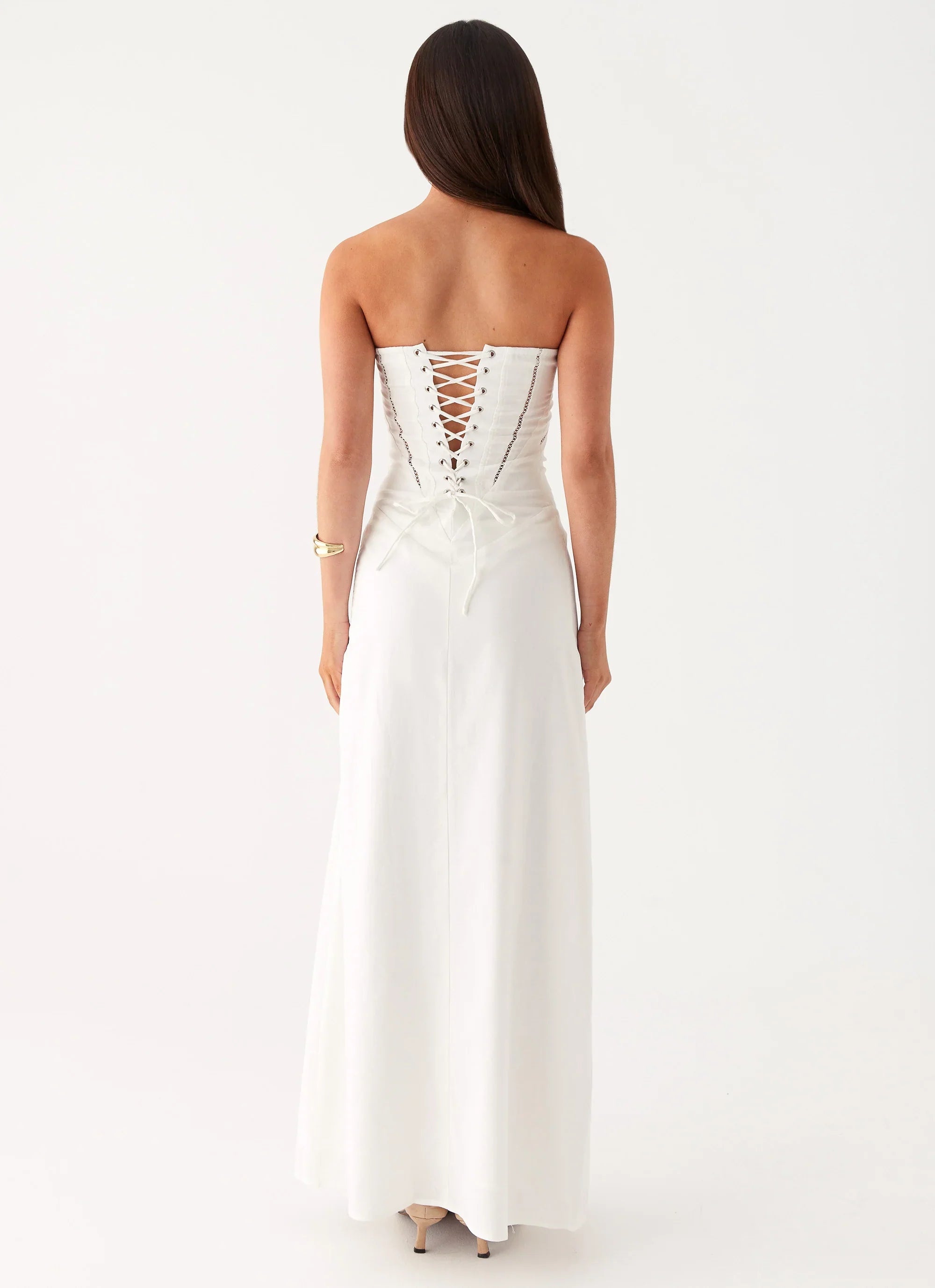 Cerisa Linen Maxi Dress White