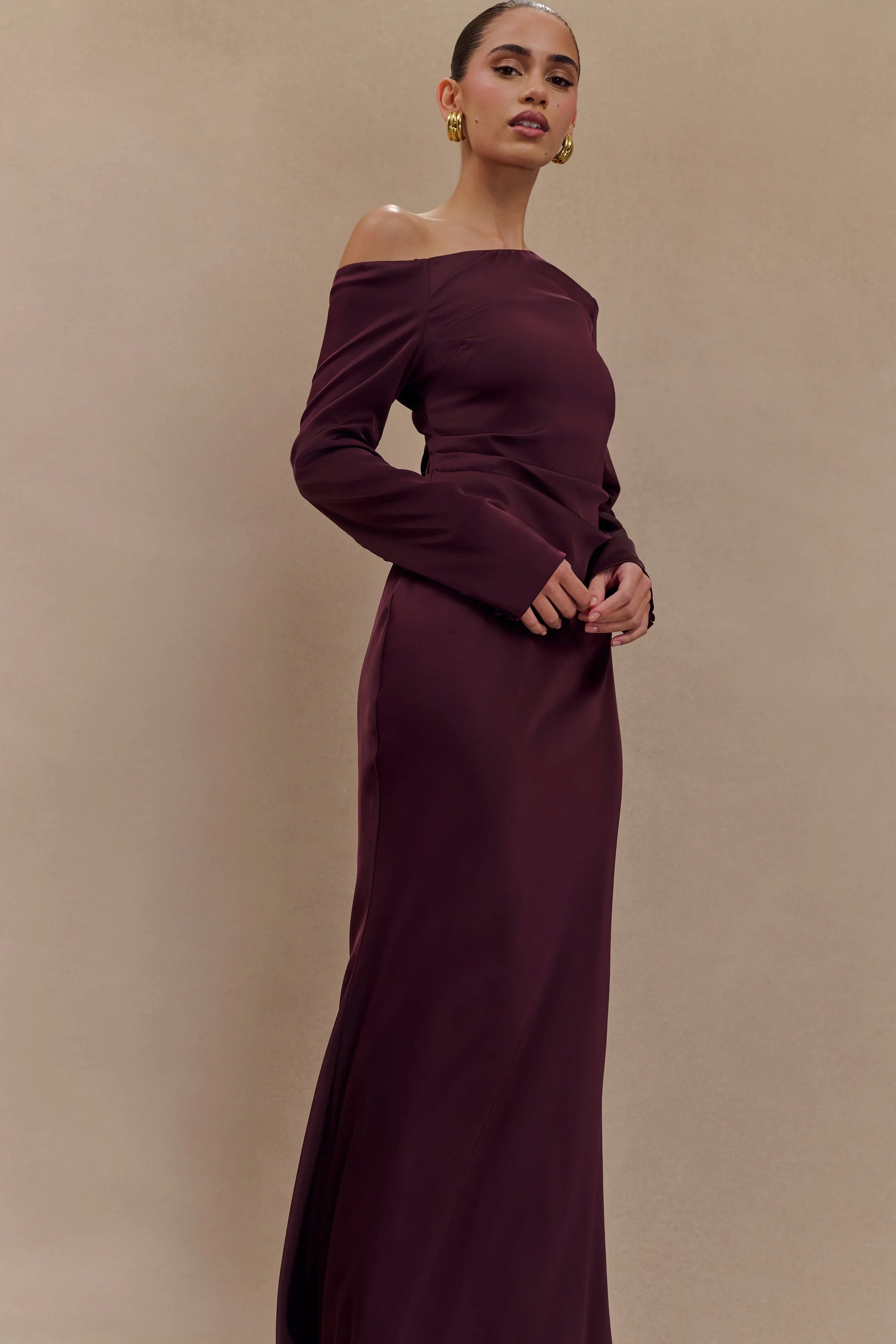 Avery Long Sleeve Maxi Dress Plum