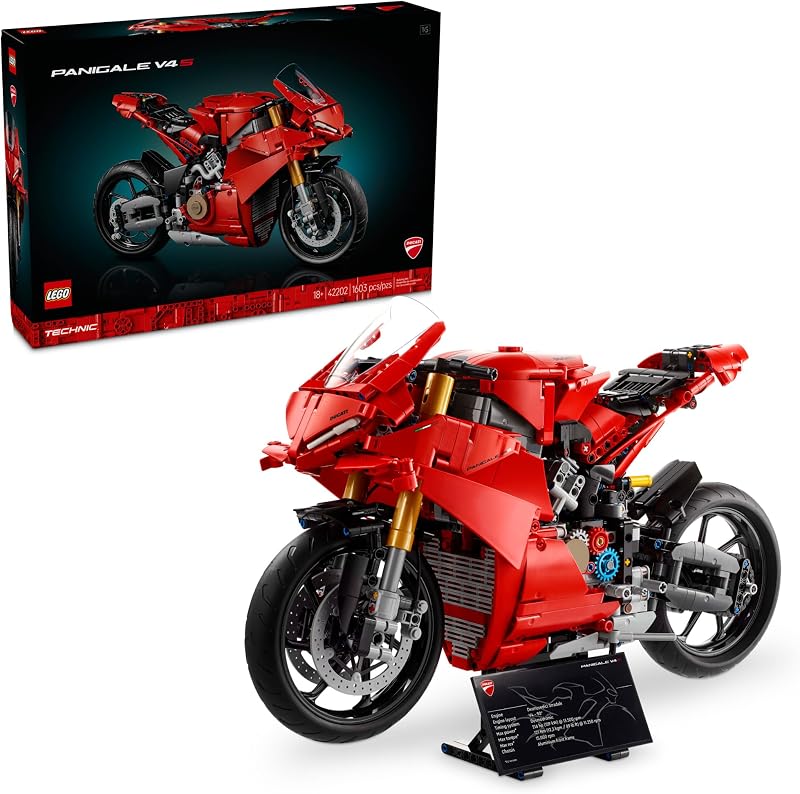 LEGO Technic Ducati Panigale V4 S Motorcycle Toy Building Set for Adults Men Women Ages 18 Gift for Birthdays 42202