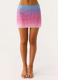 One More Time Sequin Knit Mini Skirt Disco Ombre