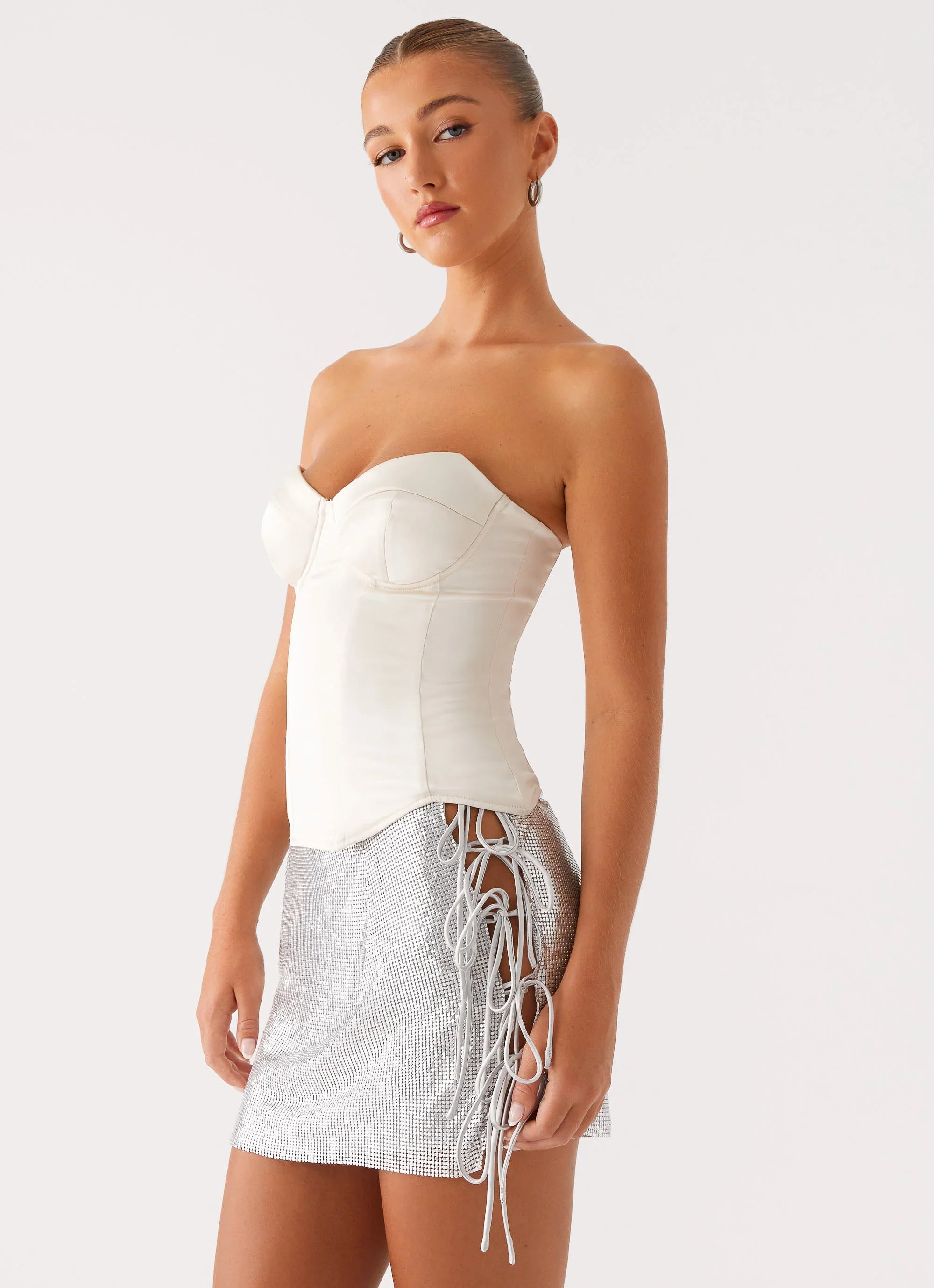 Radar Satin Corset Ivory