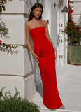 Hilton Strapless Maxi Dress Red