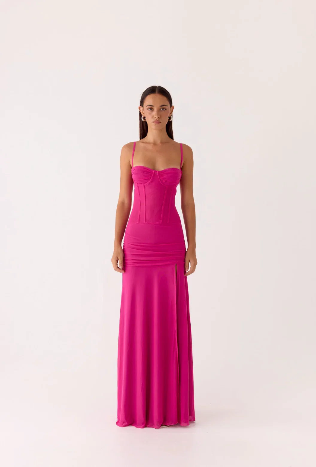 Viene Corset Maxi Dress Fuchsia
