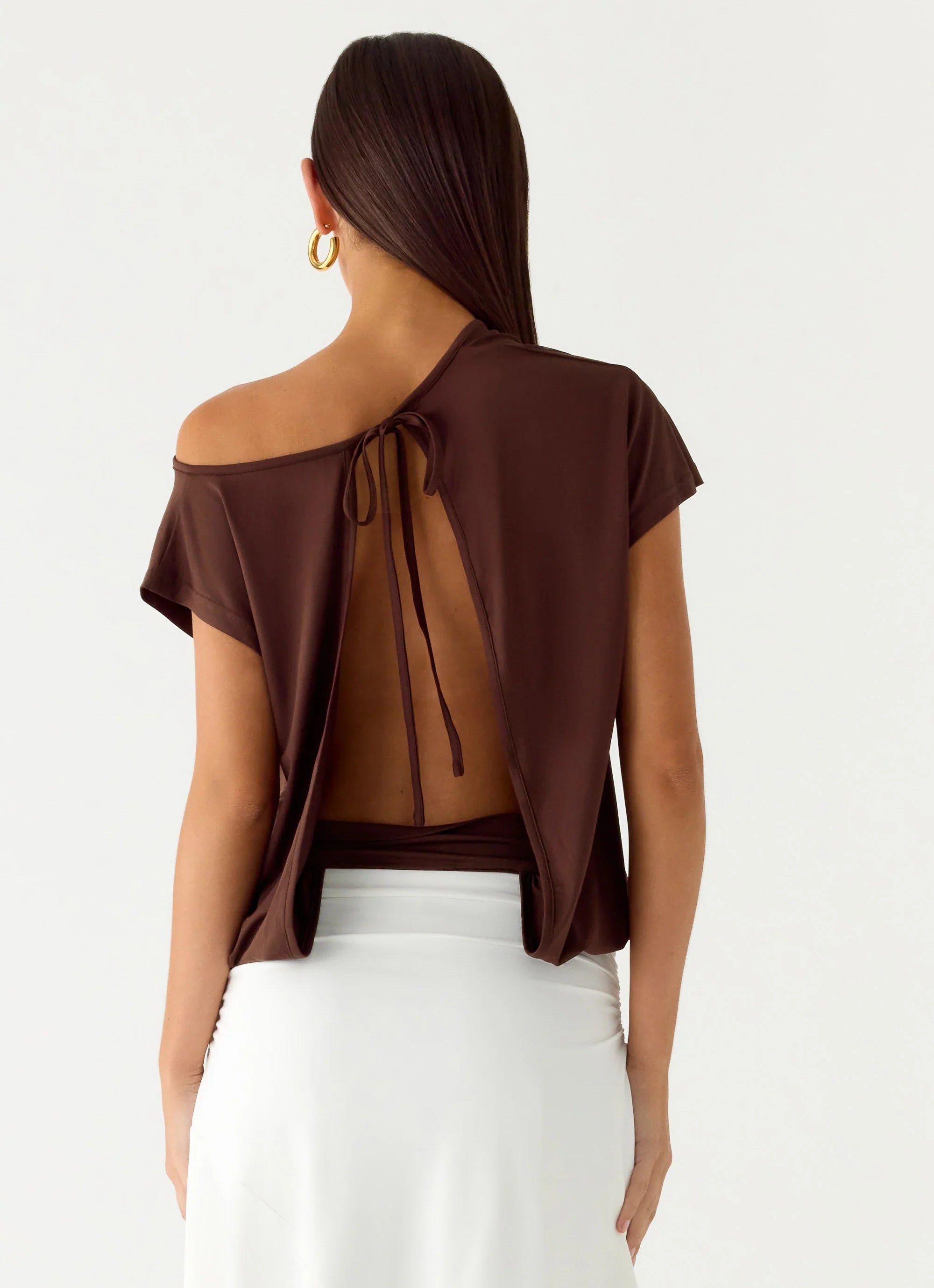 Raeni Off Shoulder Top Chocolate